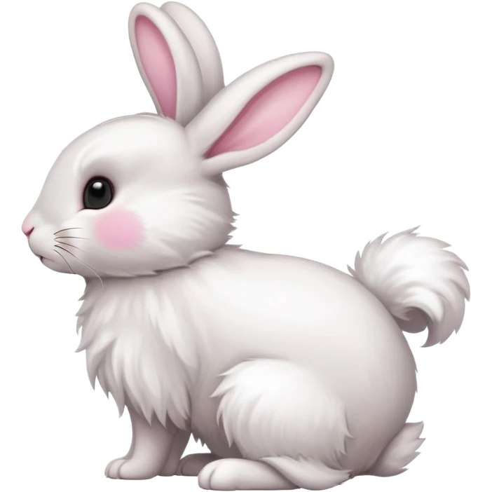 side view of bunny rabbit with fluffy tail emoji