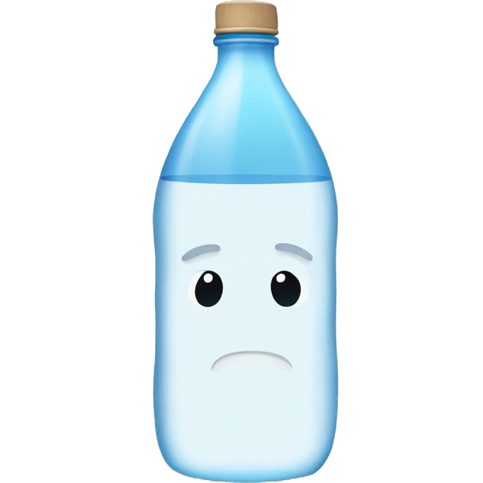 Bottle of water with no face emoji
