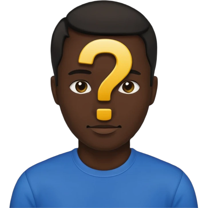 silhouette of a man with a question mark emoji