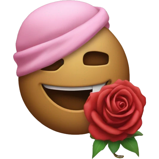 Emoji mordiendo una rosa  emoji