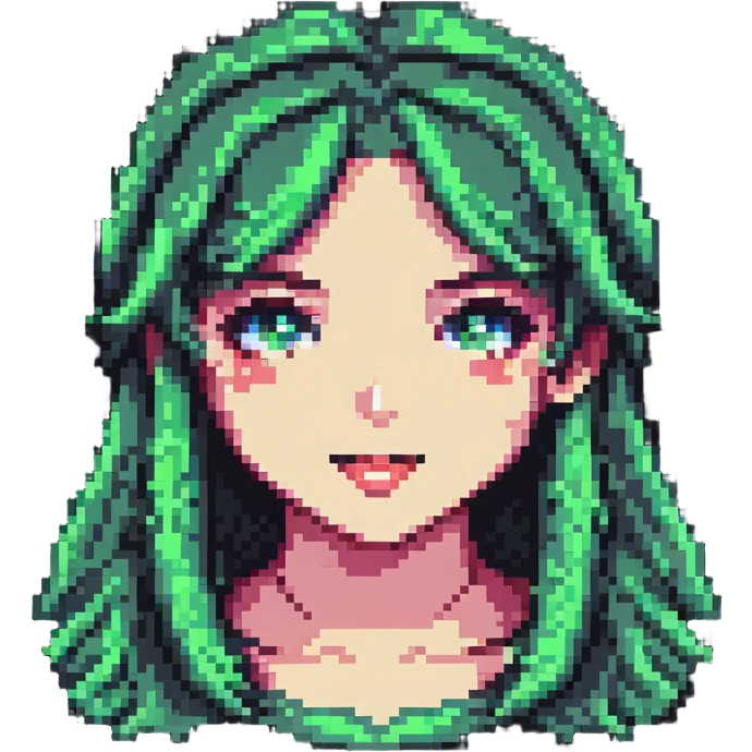 lusty face with flirty expression in pixel art style emoji