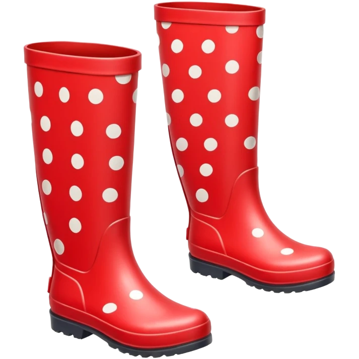 Dots Rain boots Red Color  emoji