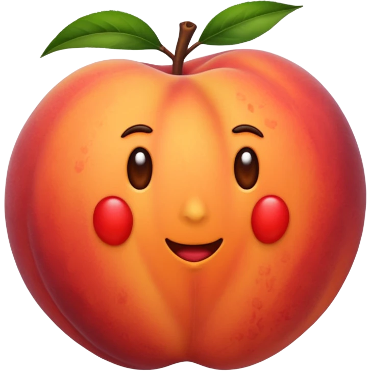 A peach with handmarks emoji