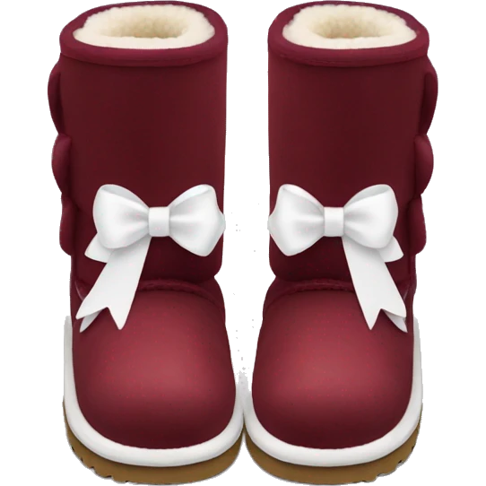 burgundy Ugg boots with white bows emoji