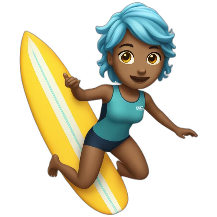 30 years old girl surfing emoji