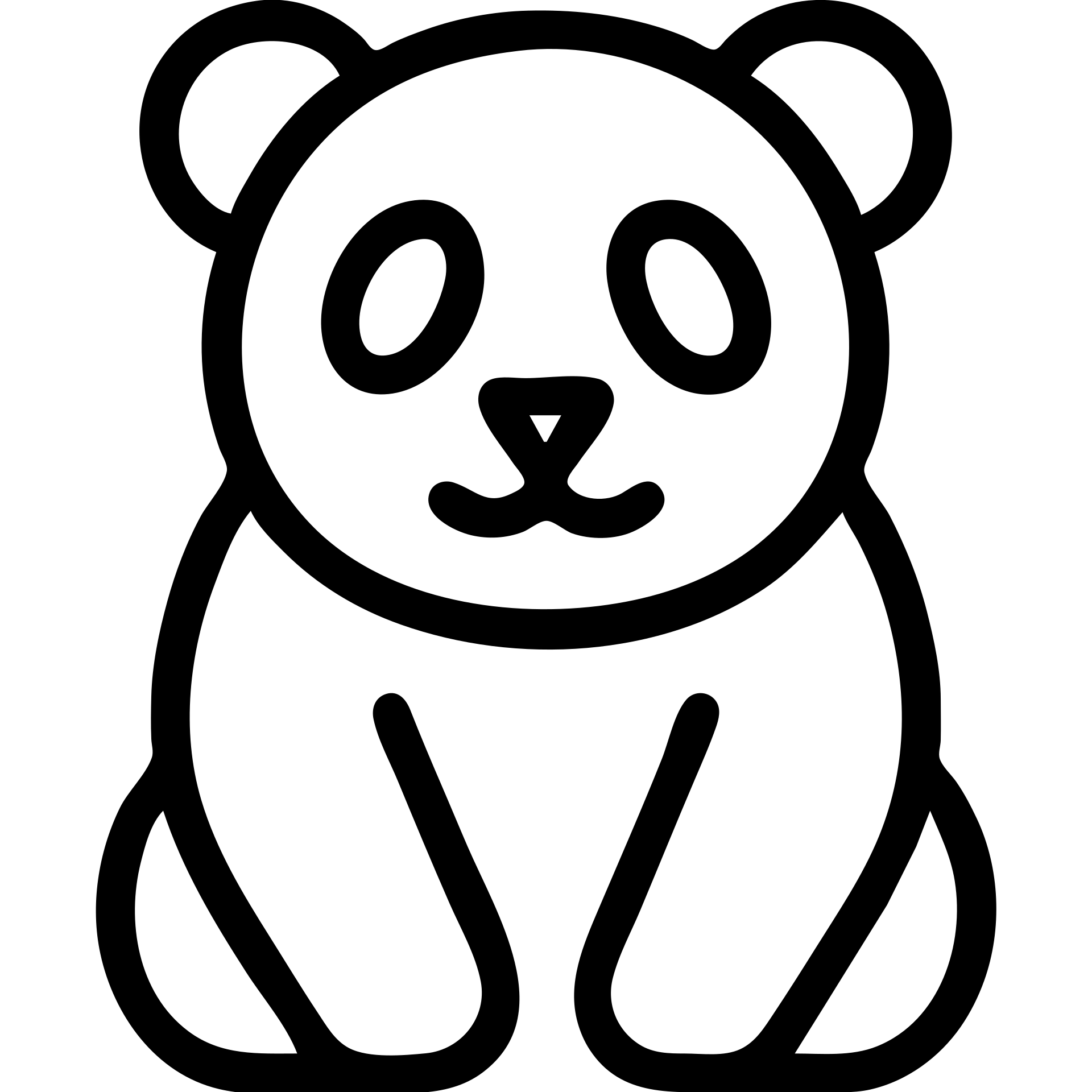 hand-drawn panda with black outline emoji
