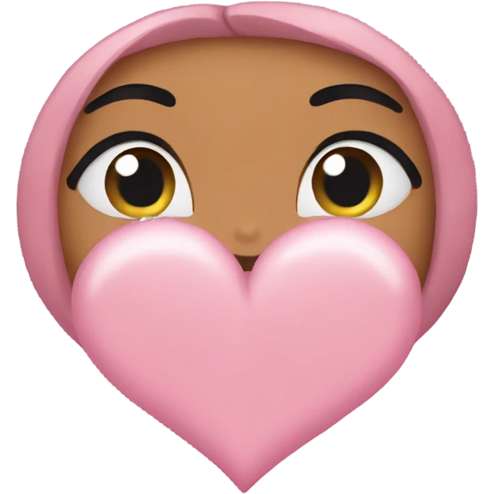Baby pink heart with 🥺 emoji