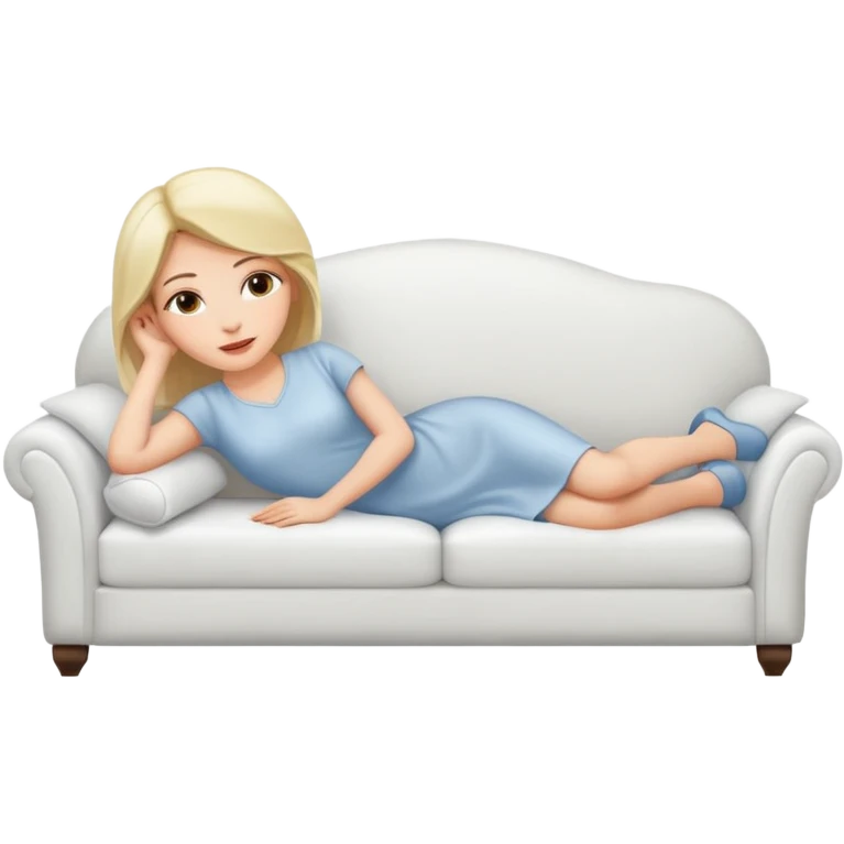 Women lying on a white sofa  emoji