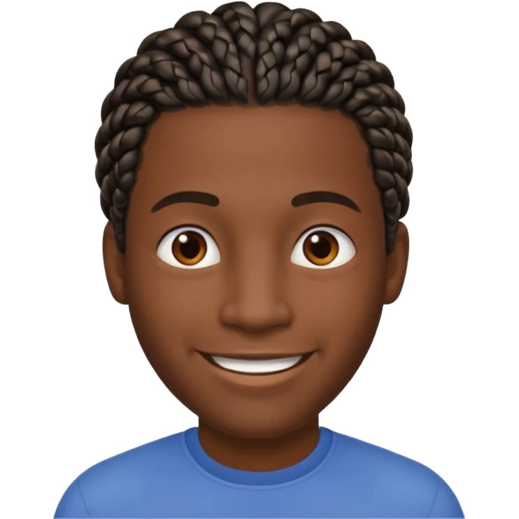 Boneco masculino negro com trança curta na raiz do cabelo emoji