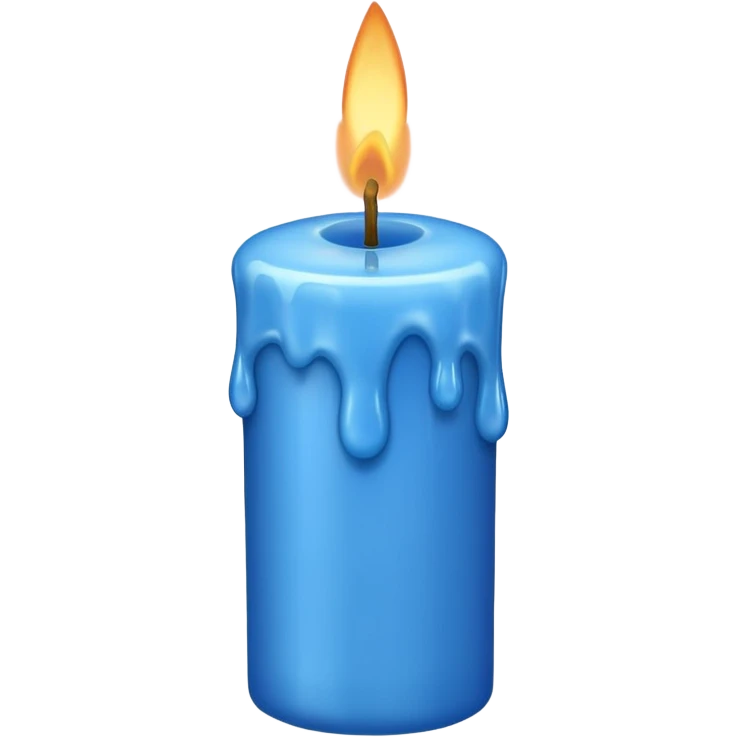 A blue candle at 45 degree angle, wax dripping down emoji