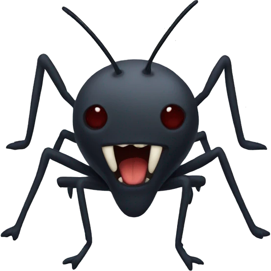 a midge looking like a vampire emoji