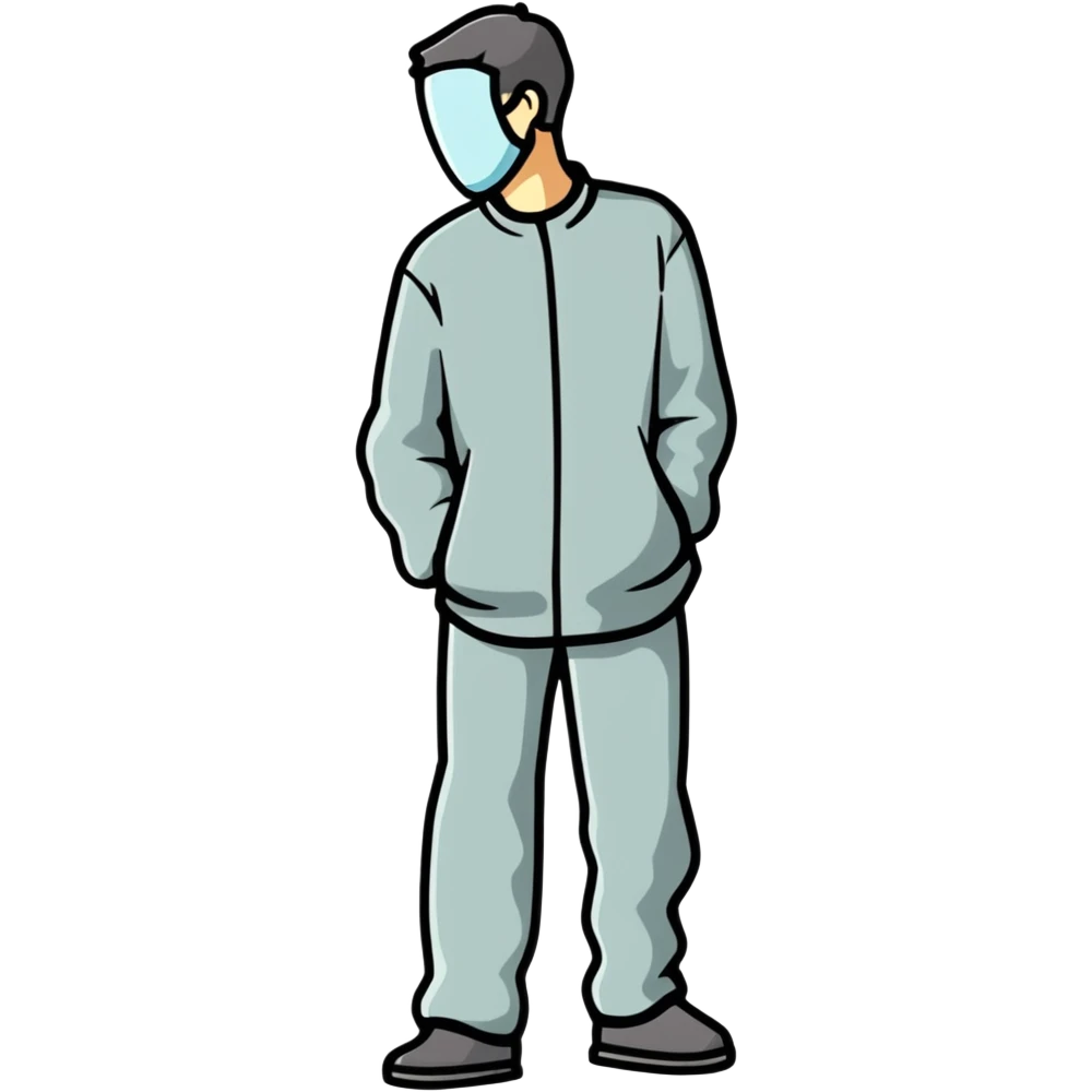 grey human silhouette with no facial features, no face, no eyes, no nose, no mouth, simple outline emoji