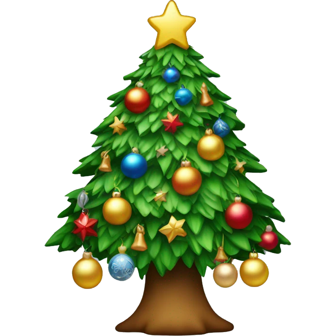 Christmas tree with ordaments emoji