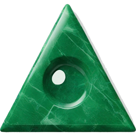 green marble triangle with cicle hole in the middle emoji