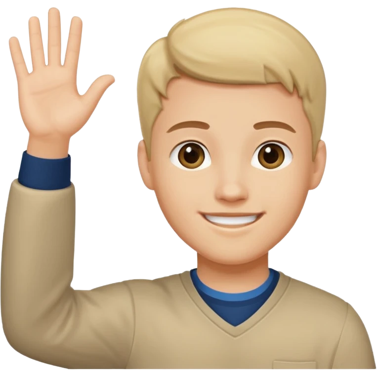 student raising hand emoji