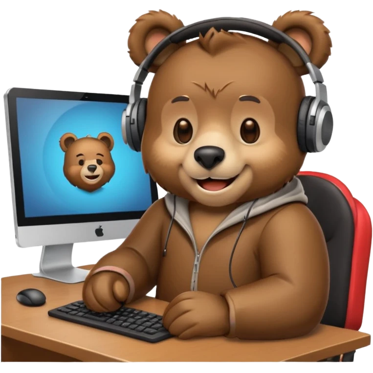 bear emoji playing and chilling pc cozy emoji