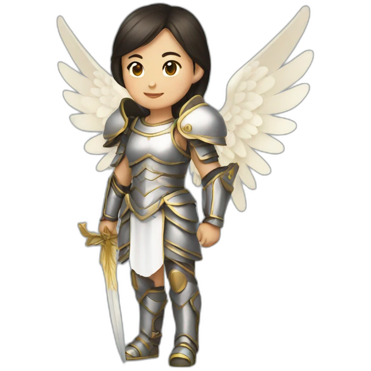 Asian female angel with armor emoji
