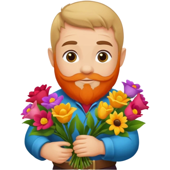 un nain qui offre des fleurs emoji