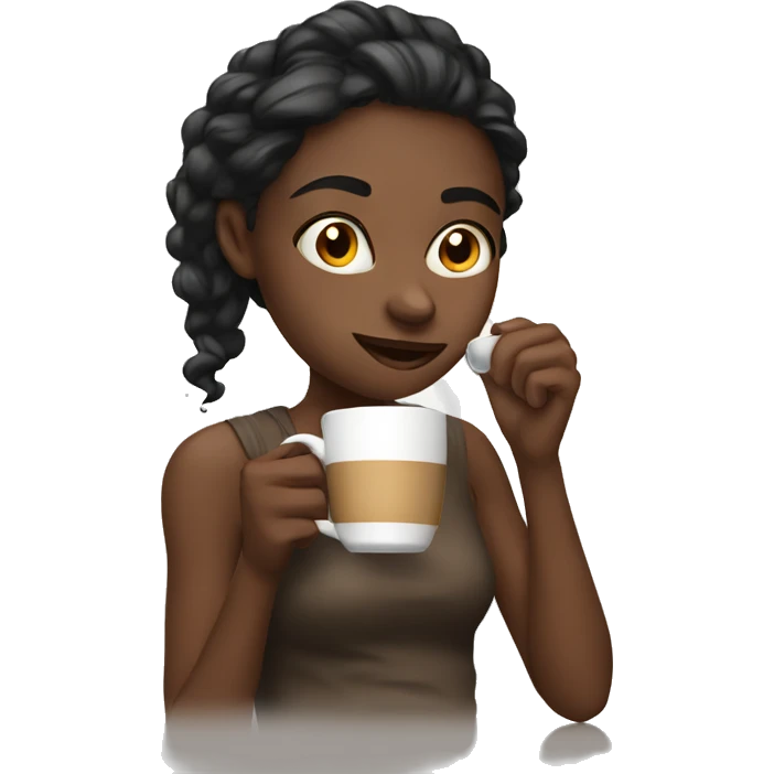 girl drinking coff emoji