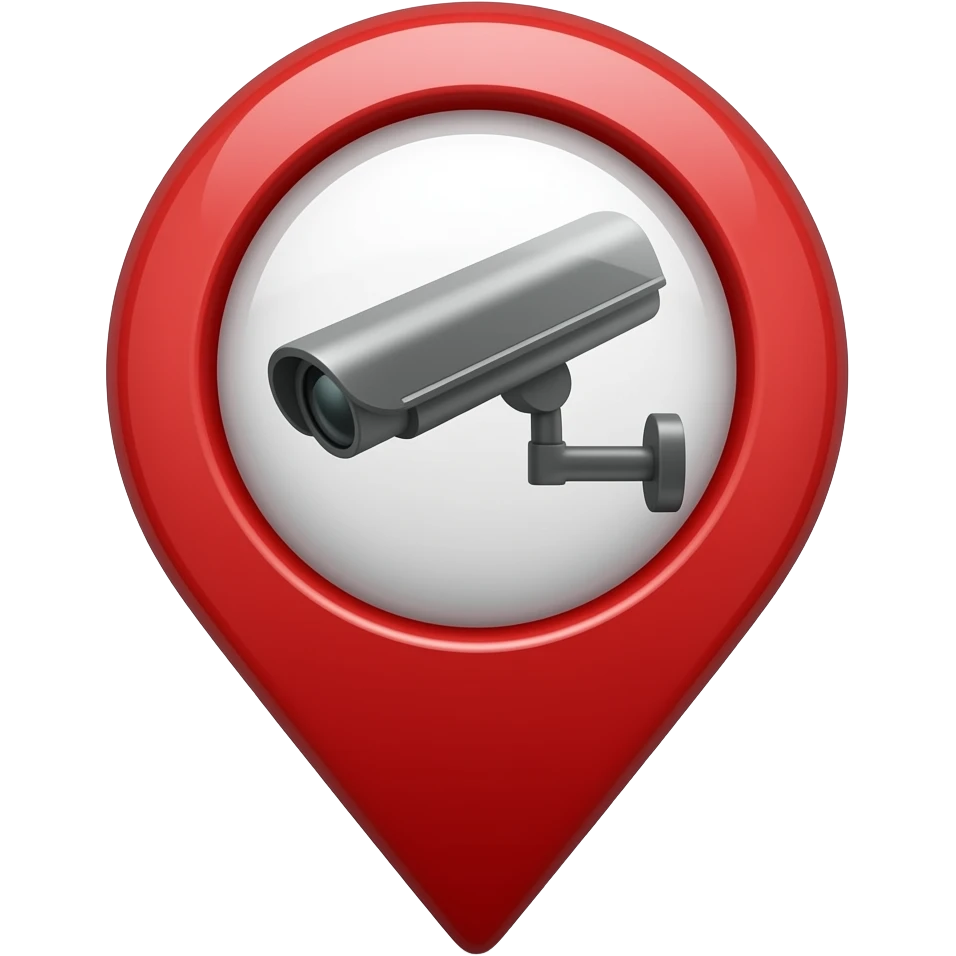 CCTV in map marker red emoji