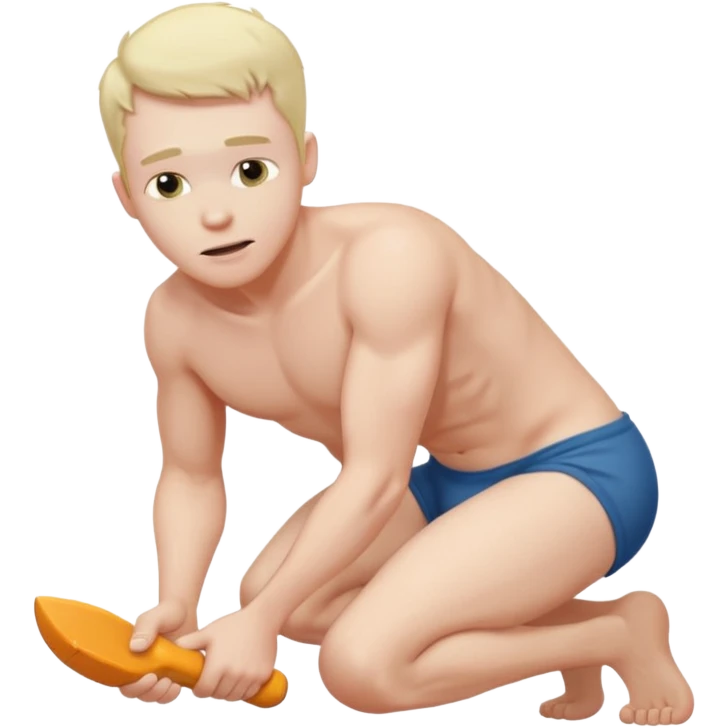 A white man digging in his butt emoji