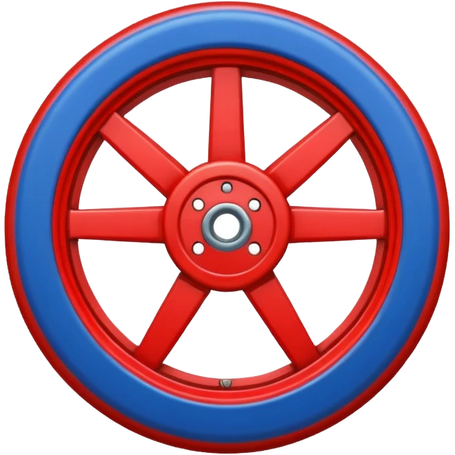 Une bande Bleu en haut et une verte en bas avec une roue rouge au milieu emoji
