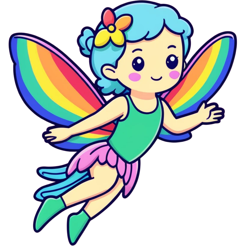 Rainbow glitter fairy  emoji