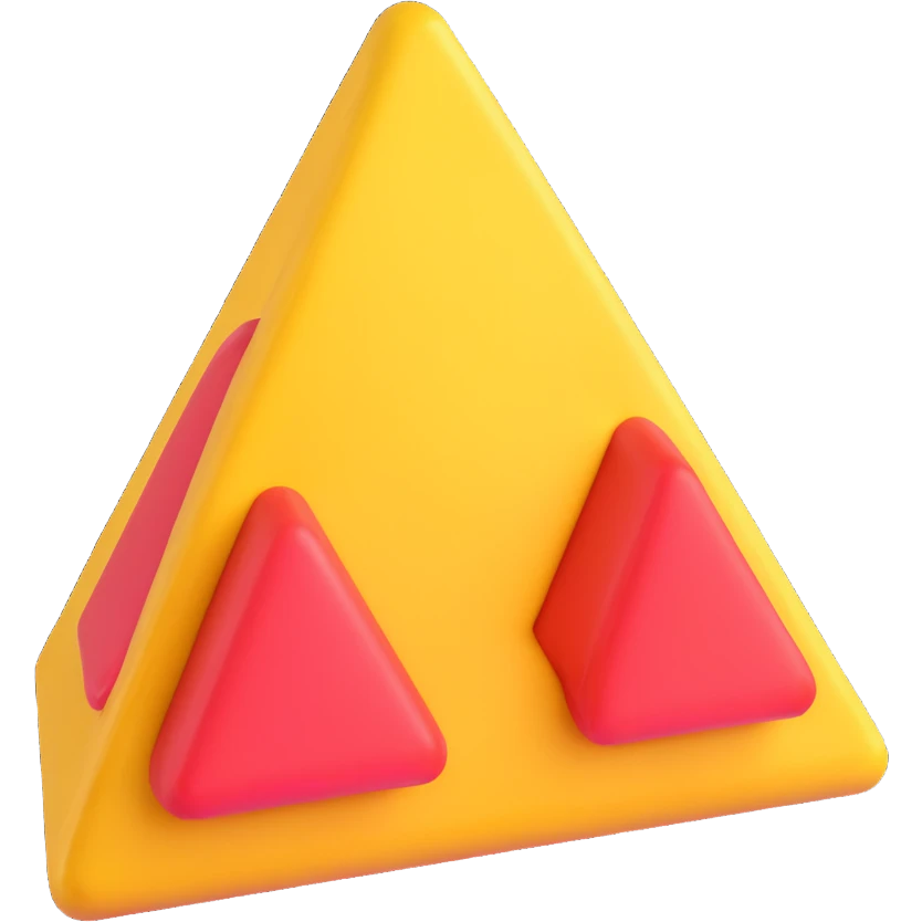 3D emoji style dalgona candy with triangle shape, inspired by Squid Game emoji