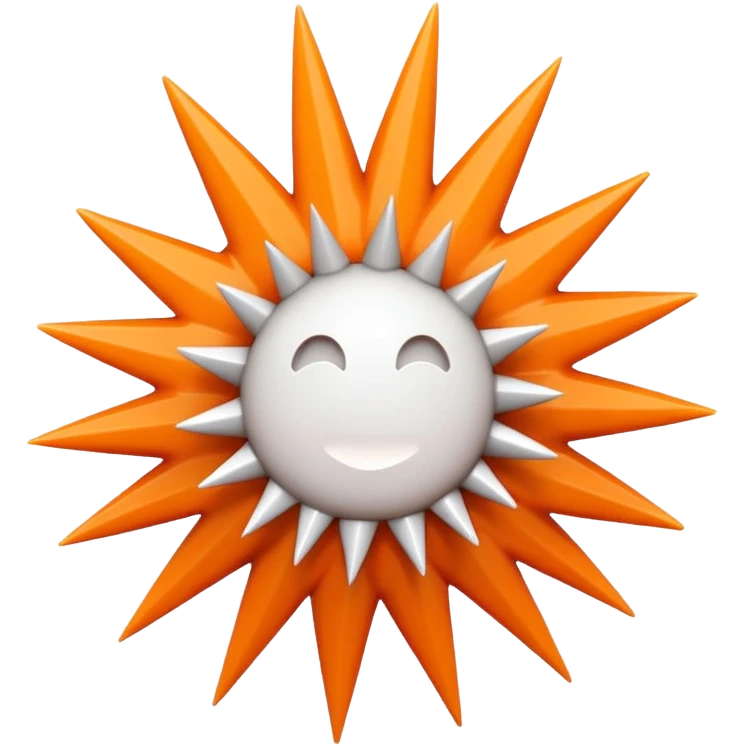 iOS-style 3D emoji: abstract jagged burst with sharp spikes, bright white center fading to soft orange, subtle shadows and glossy highlights, conveying sudden impact; no faces, no text, no yellow emoji faces emoji