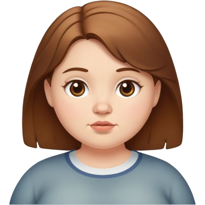 brown haired white fat girl emoji