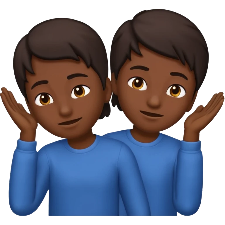 The emoji is as follows: head down while shaking it left and right moderately, right hand up near the head in this emoji position ☝️ while shaking forward and backwards moderately and gives the vibe of "nah we gotta go" or "nah fk this shi we out" emoji