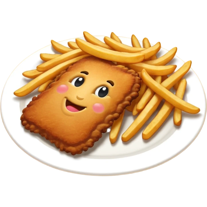 Schnitzel with Fries  emoji