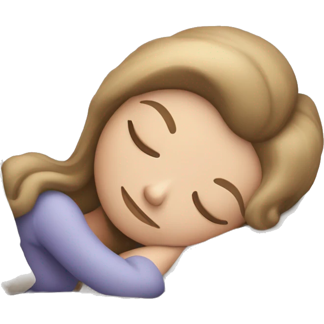 sleeping beauty brunette white girl with a silk pillow emoji
