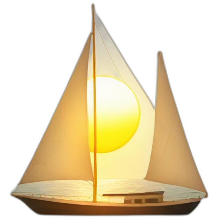 Sail boat with sun behind emoji