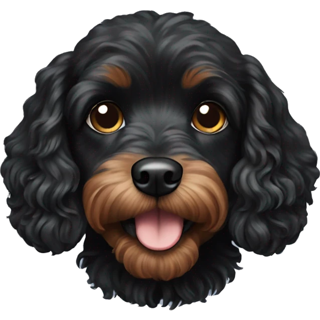 Black Cavoodle dog emoji