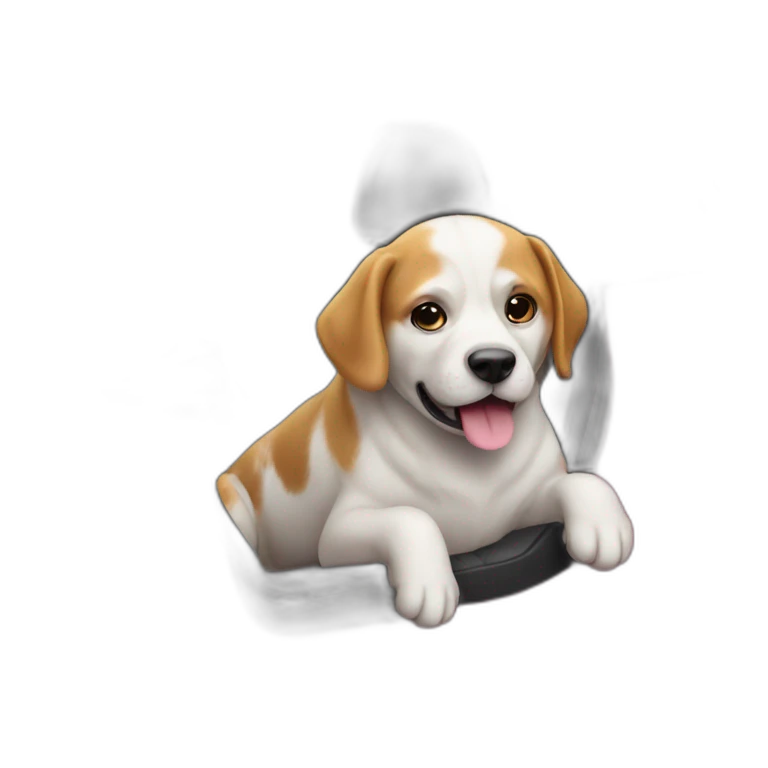 Chien en voiture emoji