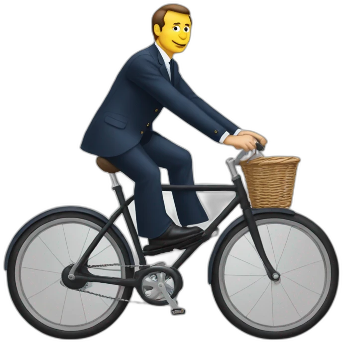Macron sur un vélo emoji