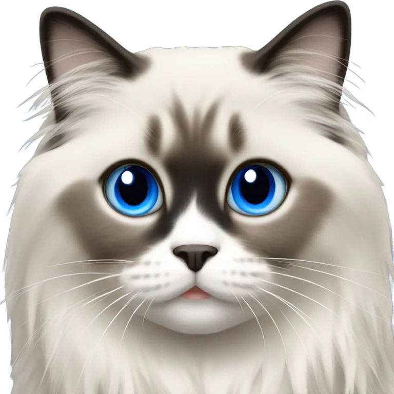 Blue point ragdoll with long hair and blue eyes  emoji