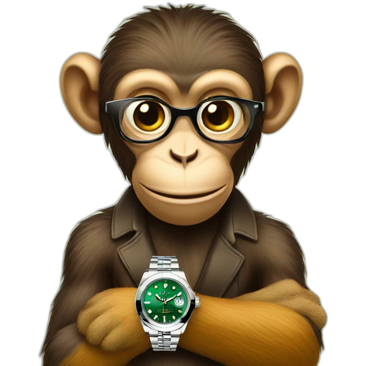 Monkey with rolex emoji