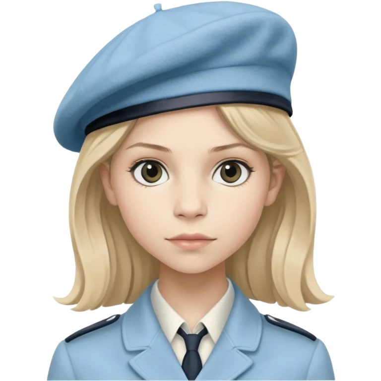 Clemence Poesy is Fleur Delacour in harry potter, light blue classic French beret – soft, round, and slightly tilted to one side. emoji