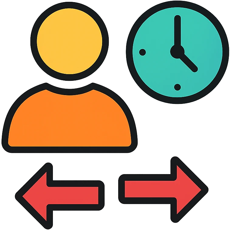 app icon representing user sign-in and sign-out for an hours management system, modern icon style emoji