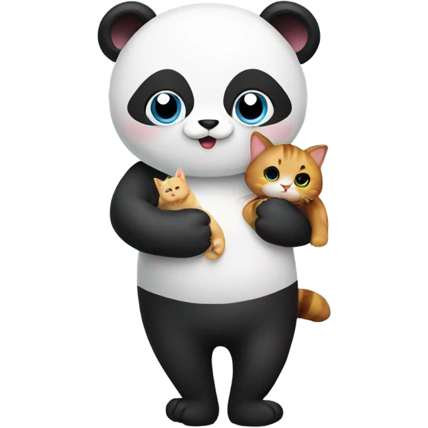 Panda Holding A Cat emoji