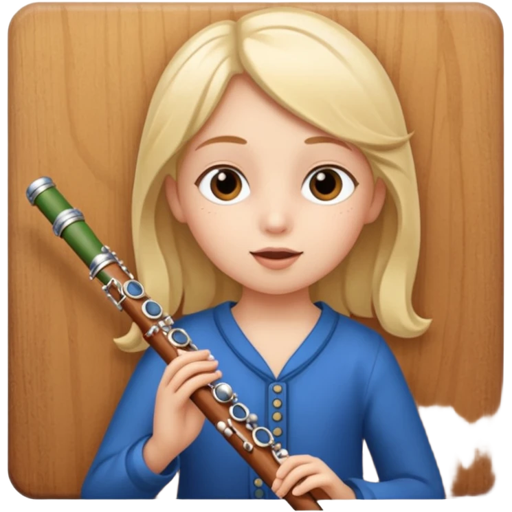 girl kid plays flute emoji