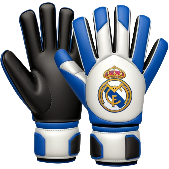 Des gants de gardien de but de foot Real Madrid blanc le plus réaliste possible  emoji