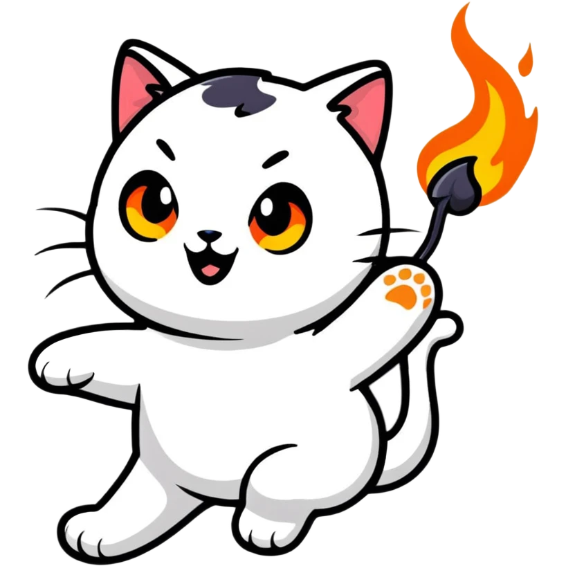 Бусти кот, вечно в движении, огонек в глазах emoji