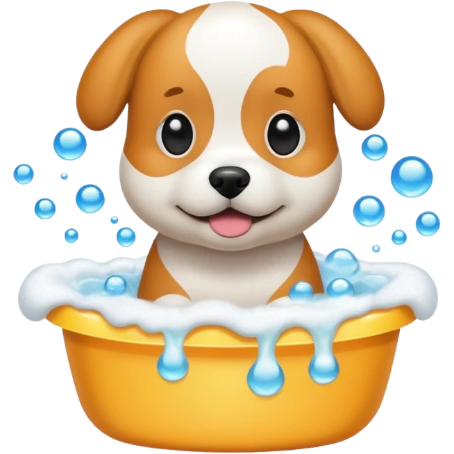Shampoo for dog with foam emoji