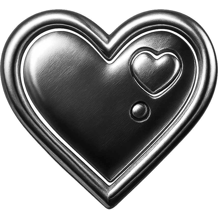 neon lit kawaii heart in purple and blue tones, modern and stylish emoji