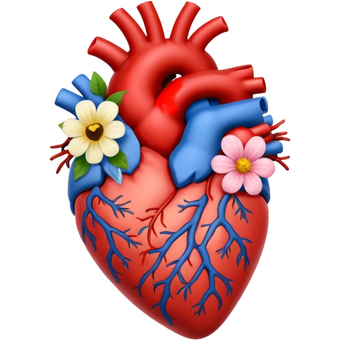 Anatomical hart with flowers emoji