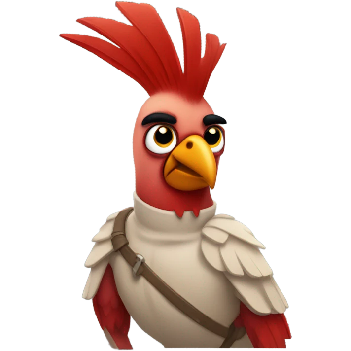 Cardinal bird with muscular arms  emoji