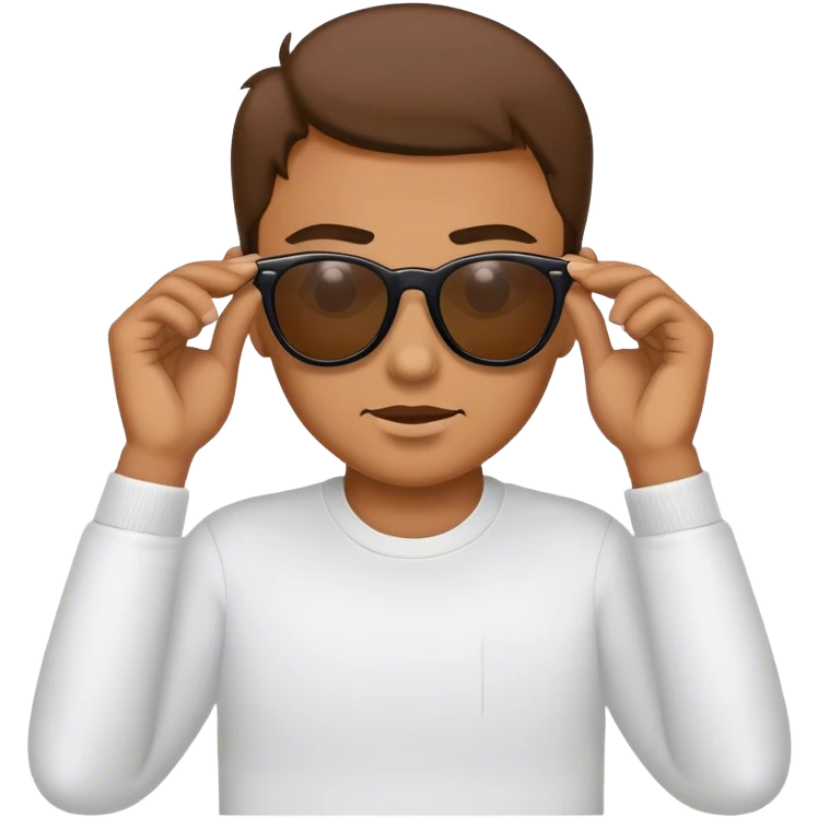 Pulling sunglasses down and raising eyebrows emoji